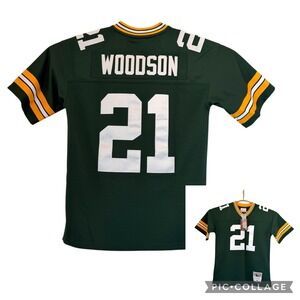 Mitchell Ness Green Bay Packers Charles Woodson 2010 Jersey Kids Large 14/16 NEW